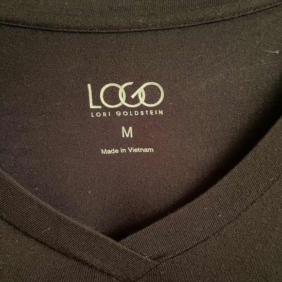 LOGO by Lori Goldstein Black Tunic with Lace size Medium - Picture 4 of 8